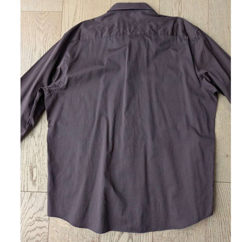 MARCELLO‎ Tailored Italian Fabric Mens Geometric Pattern Dress Shirt XXL - Picture 9 of 10